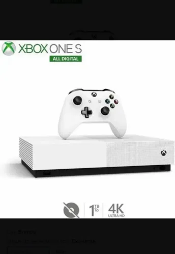 Console Microsoft Xbox One S All Digital de 1 TB, Cor Branco - Excelente (Recondicionado)