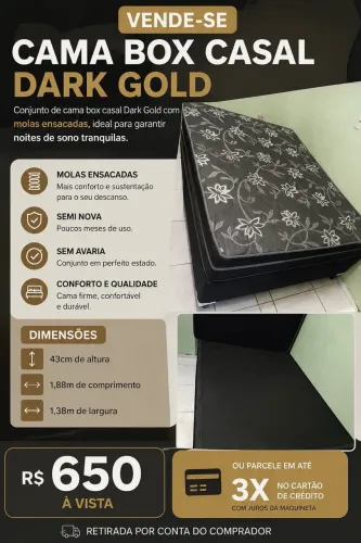 Cama Box Casal Semi nova/ pouco usada