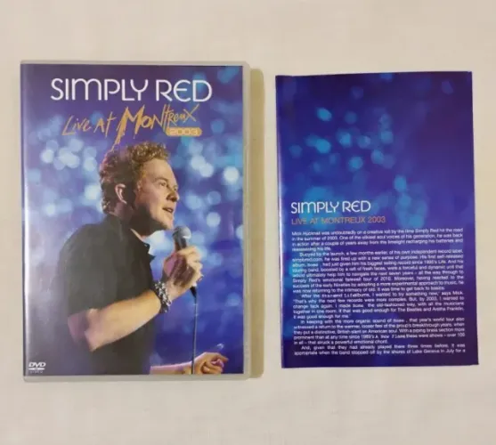 DVD Simply Red - Live At Montreux 2003 & Extras Live 2010. Original em ótimo estado.