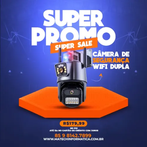 Câmera De Segurança Externa Dupla Wifi com Sirene