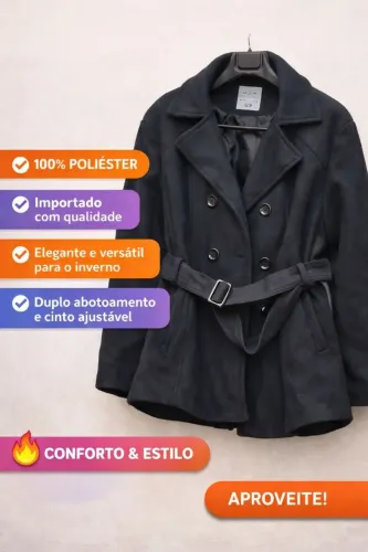 Casaco Feminino Importado Plus Size Cosmopolitan Style G3 - Preto