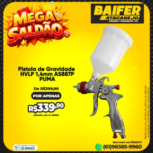 Pistola de Gravidade HVLP 1,4mm AS887P PUMA