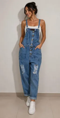 Jardineira jeans