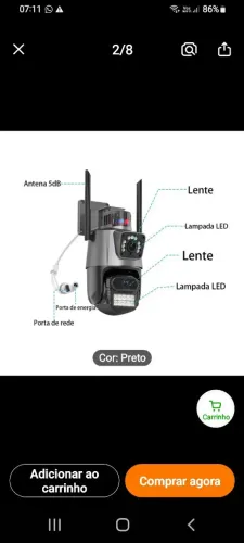 Câmera de monitoramento digital, troco em uma bike infantil.