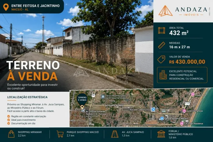 Terreno à Venda no Feitosa - 432m2