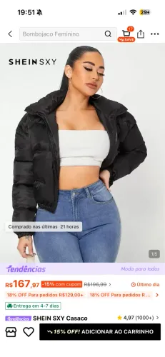 Jaqueta puffer preta | Veja mais peças no perfil