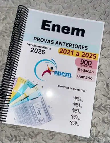 apostila enem provas anteriores 2021 a 2025, 900 questões, novo