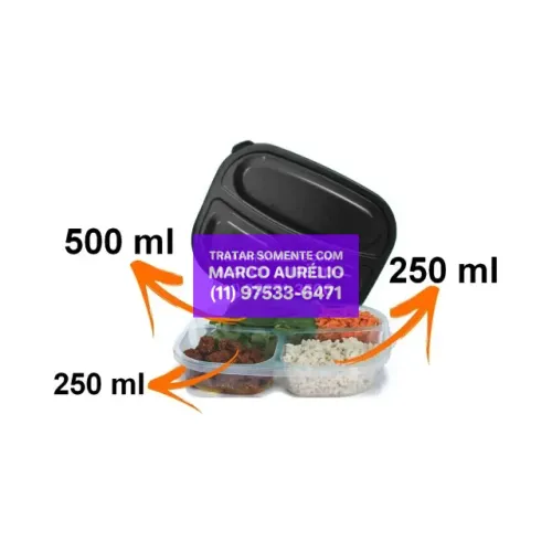 Marmitas Porta Mantimentos Marmitas Com 3 Divisórias - R$ 10 Unidade
