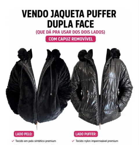 VENDO JAQUETA PUFFER DUPLA FACE 