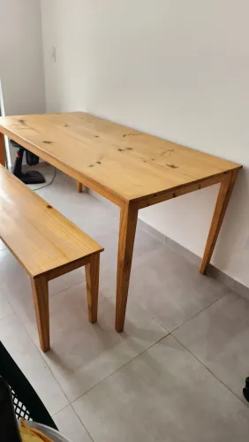 Mesa 6 lugares c/ banco 100% madeira