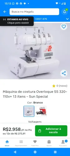 Máquina de costura overloque ss-320