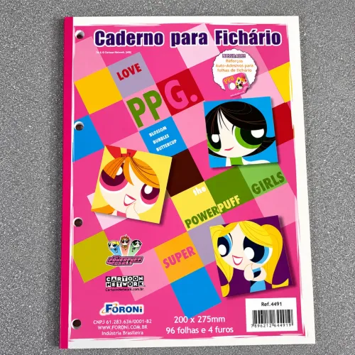 Bloco fichário vintage meninas super poderosas