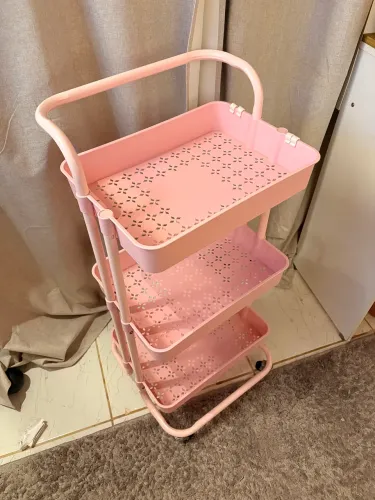 carrinho organizador cor de rosa