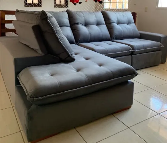Sofá com Chaise Molas Ensacadas NOVO