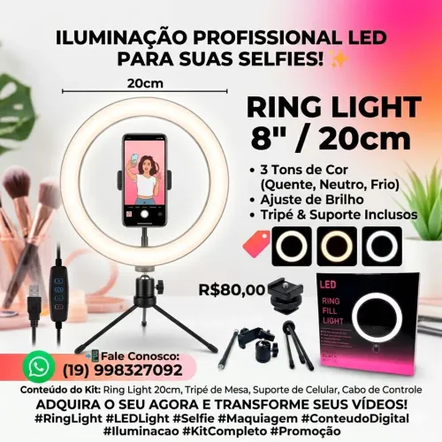 Ring light 8 polegadas