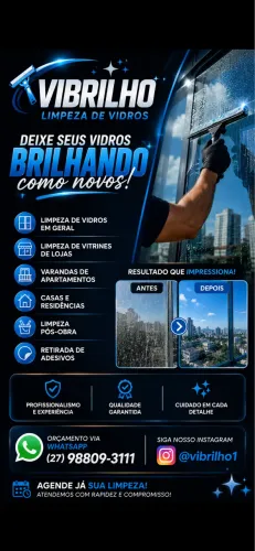 Limpeza de vidros em geral 