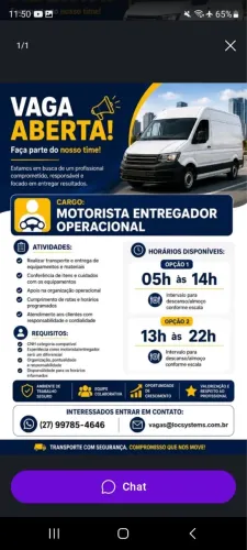 Contratamos motorista CNH B com experiência na cidade e na estrada.