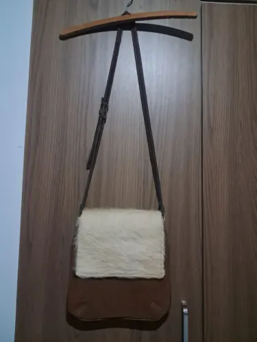 Bolsa Country couro legítimo couro com pelo . tendência 