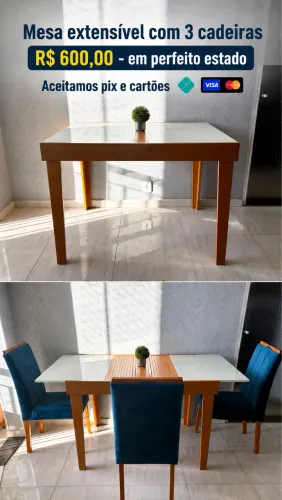 Mesa extensível 160 cm aberta 110 cm fechada. - ótimo estado  