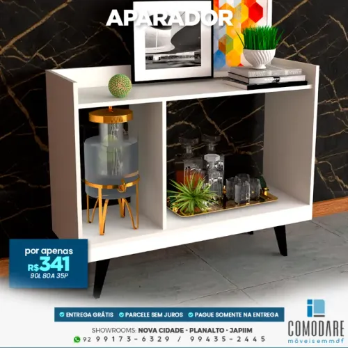 Aparador 80 cm com Nichos - R$ 341