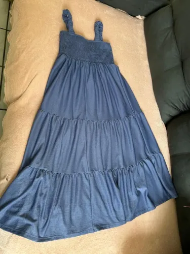 Vestido Longo / Mídi Azul com Busto Lastex - Clockhouse (C&A)