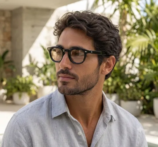 Óculos de Sol Masculino - Lentes Tom Claro UV400