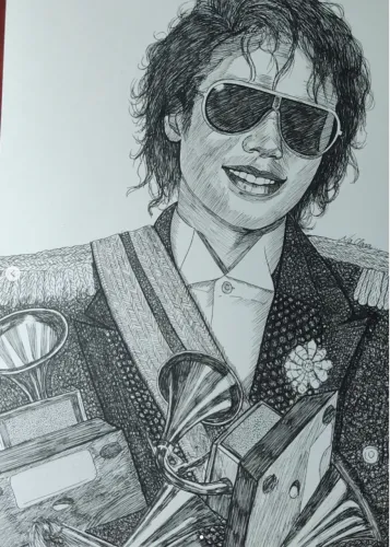 Desenho do Michael Jackson feito à mão
