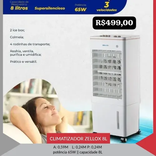 Climatizador Zellox 8 litros