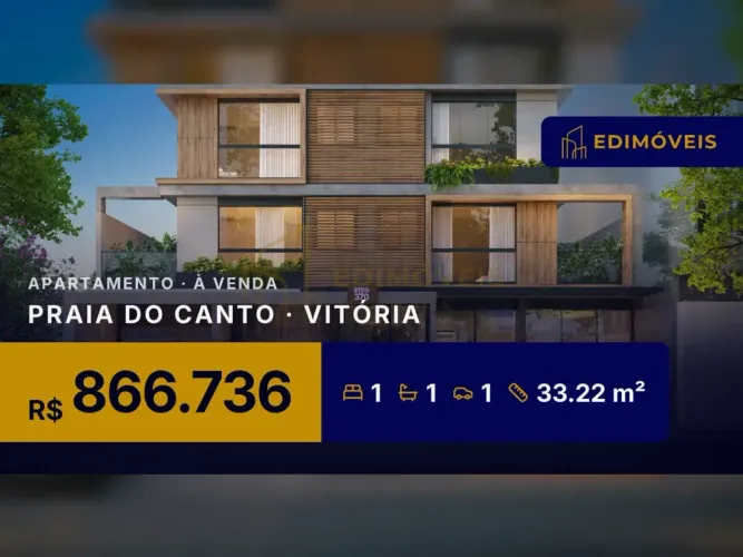 Praia do Canto: Apartamento 1 quarto, ideal para morar ou investir