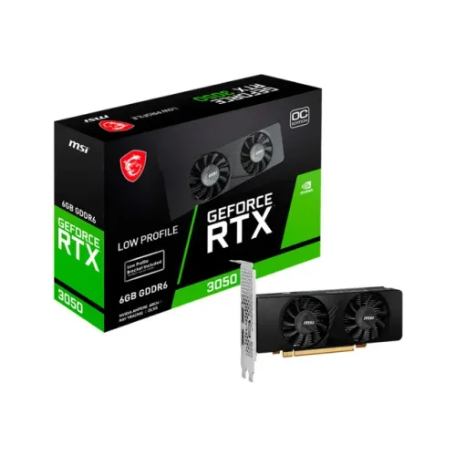 Placa de Vídeo MSI NVIDIA GeForce RTX3050 6GB GDDR6 Low Profile OC, 96-bit, HDMI, DP