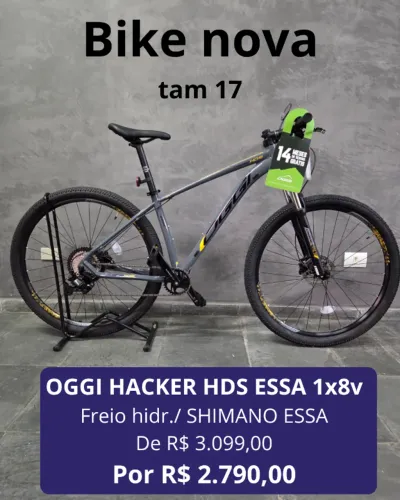 BICICLETA MTB OGGI HACKER HDS ESSA 8V TAM 17