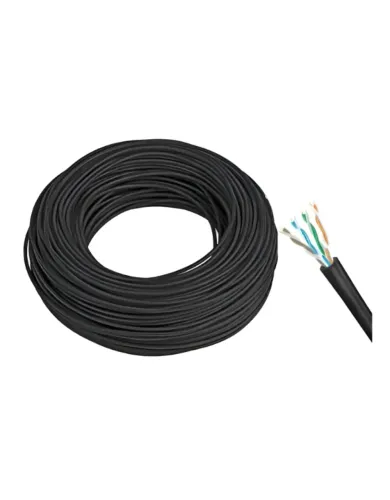 Cabo de Rede 4PX24 AWG Cat5E 100% Cobre Capa Dupla Preto 100 Metros