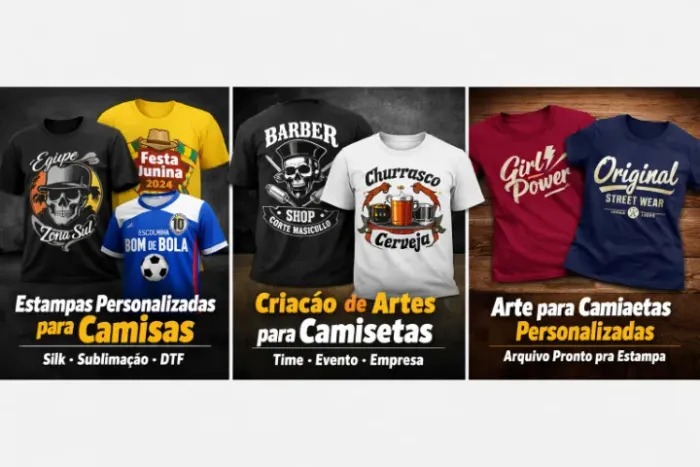 Faço artes para camisas personalizadas (arquivo pronto pra estampa)
