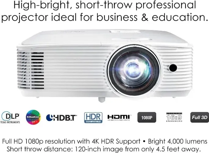 Projetor Optoma EH412 Full HD 1080p 4500 Lumens Branco DLP HDMI