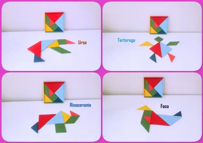 Tangram Educativo Em Madeira Feito Artesanalmente