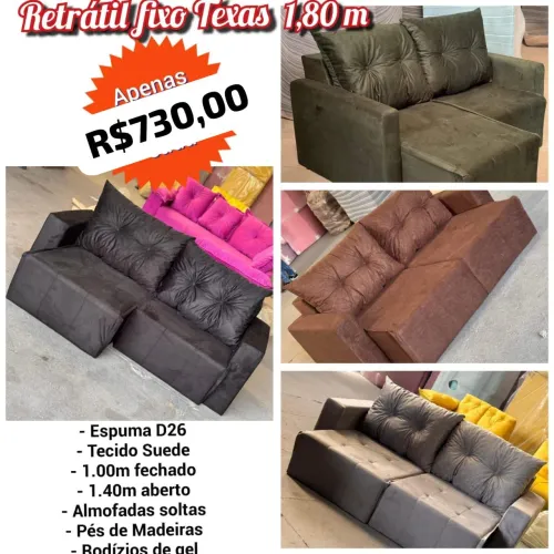 Sofá retrátil Texas 1,80m