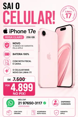 IPhone 17e Rosa 256gb | NOVO - GARANTIA APPLE