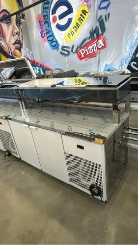Balcão de Serviço Refrigerado Condimentador Para Cozinha Industrial 1,50M 220v - Refrimate