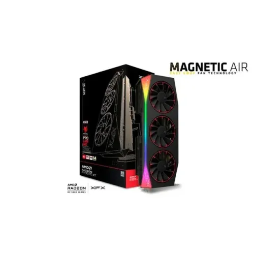 Placa de Vídeo XFX Mercury RX 9070 XT OC Magnetic Air Edition with AMD Radeon, RGB, 16GB,