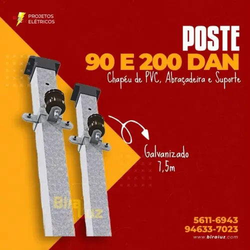 poste galvanizado 90 dan