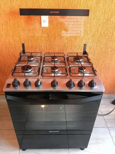 FOGÃO BRASTEMP PRETO ELÉTRICO 6 BOCAS (FRETE GRÁTIS)