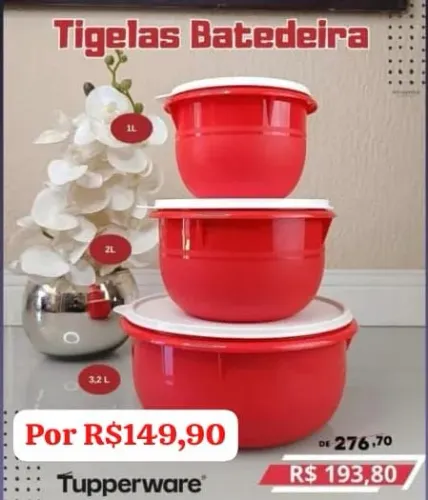 Tigelas batedeira Tupperware 
