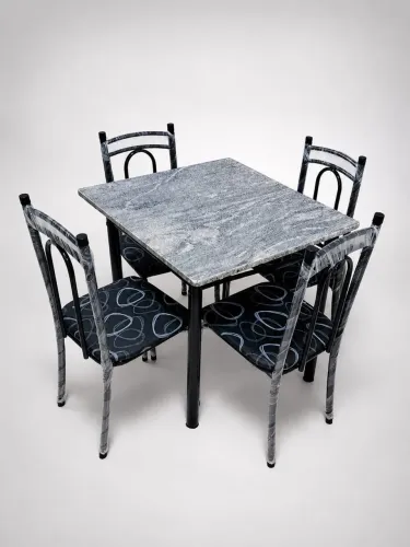 Mesa de Jantar 75 x 70 com tampo em pedra de Granito - Entrega Imediata