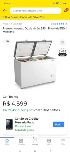 Freezer lindo e espaçoso nunca usado bivolt 