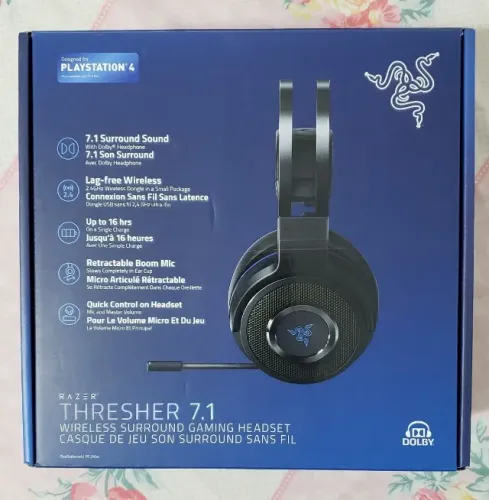 Razer Thresher Wireless 7.1 PS4 - PC, Drivers 50?mm, Surround, Sem Fio - Modelo RZ04?02230