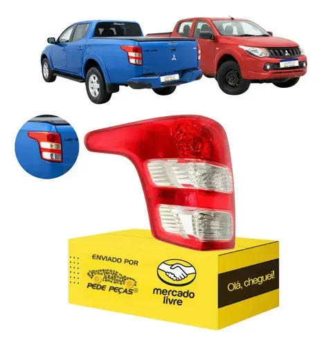 Lanterna L200 Triton Gls Gl 2017 18 19 20 21 22 A 2025 Le Esquerdo/motorista Vermelho
