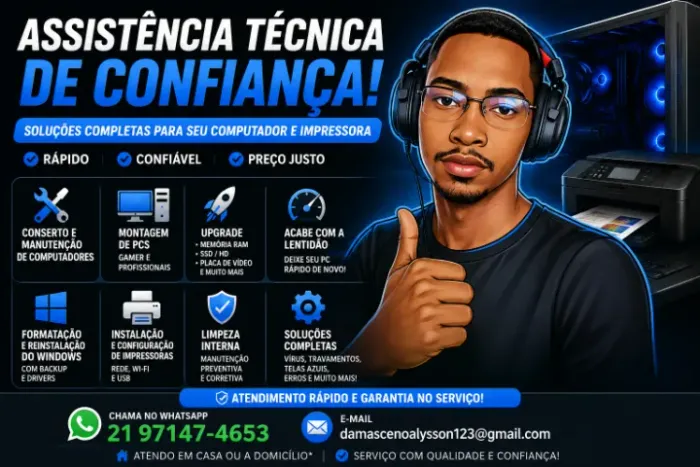 ? ASSISTÊNCIA TÉCNICA EM COMPUTADORES E NOTEBOOKS