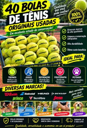 40 bolas de tênis originais USADAS em excelente estado para treinar pet e Petshop