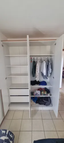 Guarda Roupa 4 Portas 2 Gavetas Logan Mambel Branco/Olmo