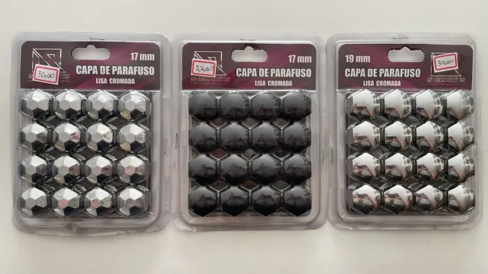 Capas de parafusos Cromados e preto Brilhante 17/19